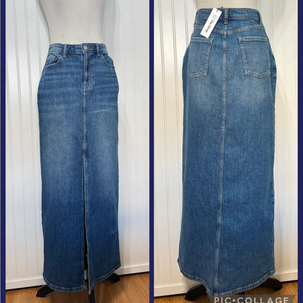 NWT The Drop Clothing Rylie Denim Maxi Skirt Indigo Blue Small